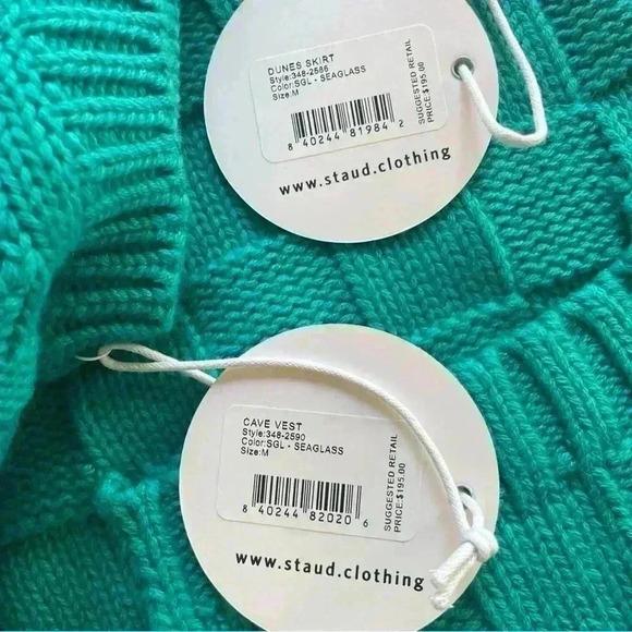 STAUD Matching Set Dunes Checkered Mini Skirt Sweater Vest Sleeveless Top M $390 - Picture 13 of 13